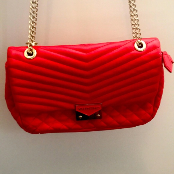 Mario Valentino Handbags - Valentino reddish orange gold hardware crossbody